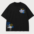 Reeperbahn Signwall Oversized T-Shirt Schwarz, Vorderansicht mit Brustprint