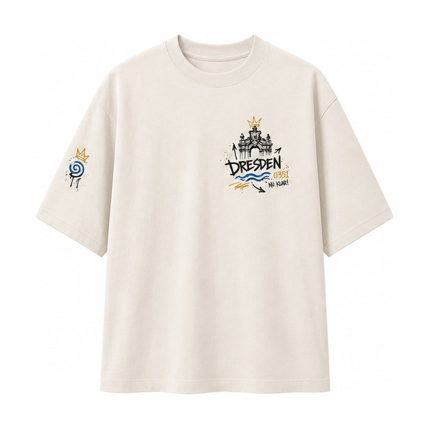 Zwinger Kronentor Oversized T-Shirt Natural, Vorderansicht