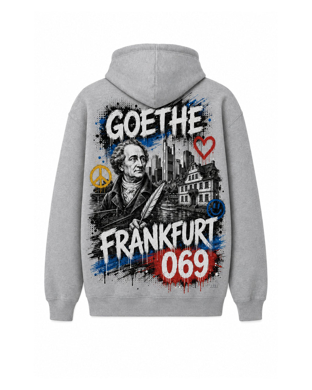 Goethe Feder Hoodie Frankfurt, Rückansicht