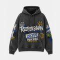 Reeperbahn Shutter Hoodie Washed Grey, Vorderansicht mit großem Schriftzug