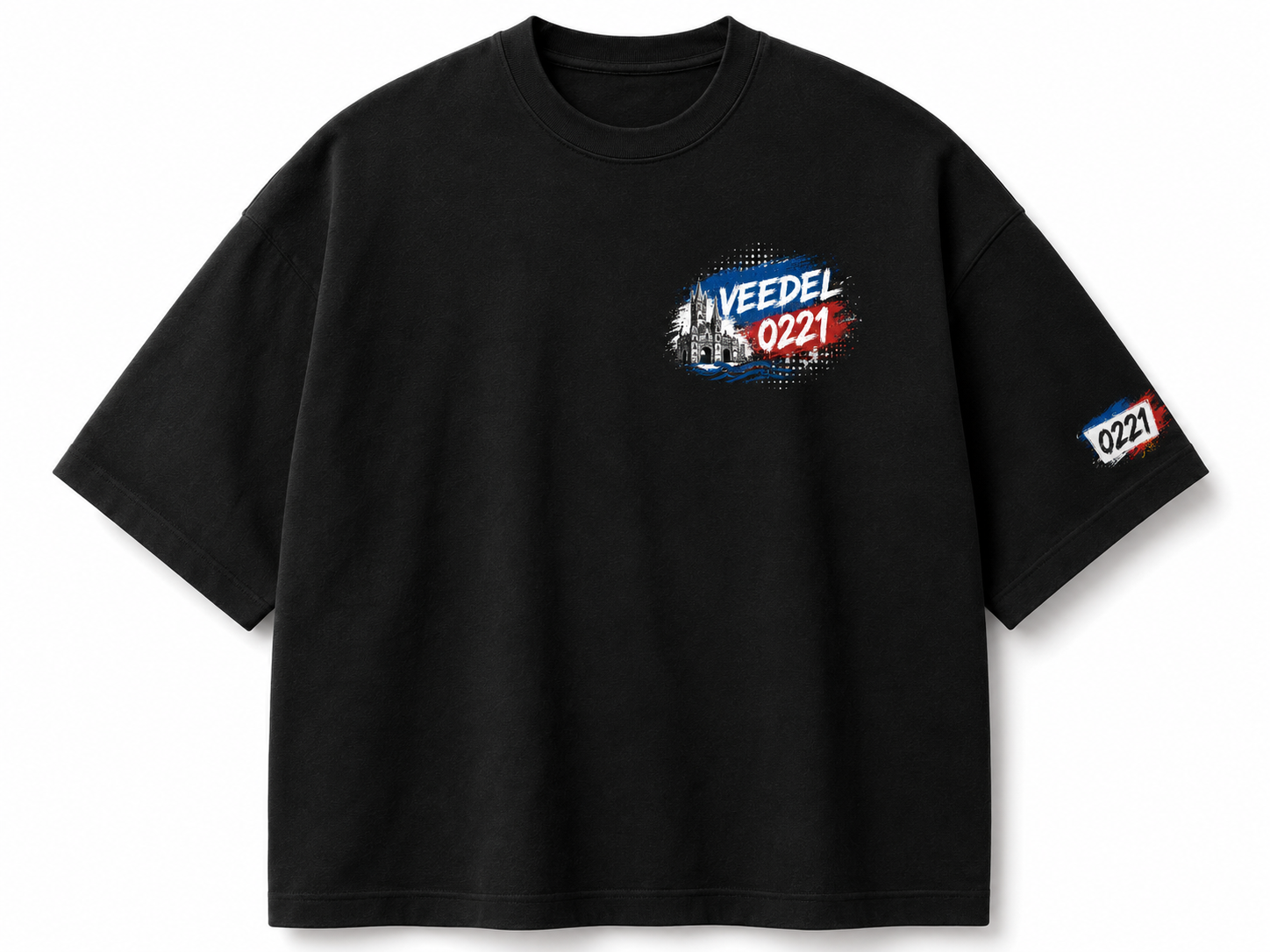 Veedel Südstadt Oversized T-Shirt Schwarz, Vorderansicht