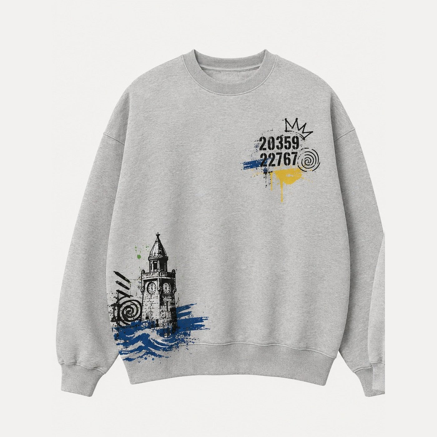 Hafen 22767 Sweater Grau meliert, Vorderansicht