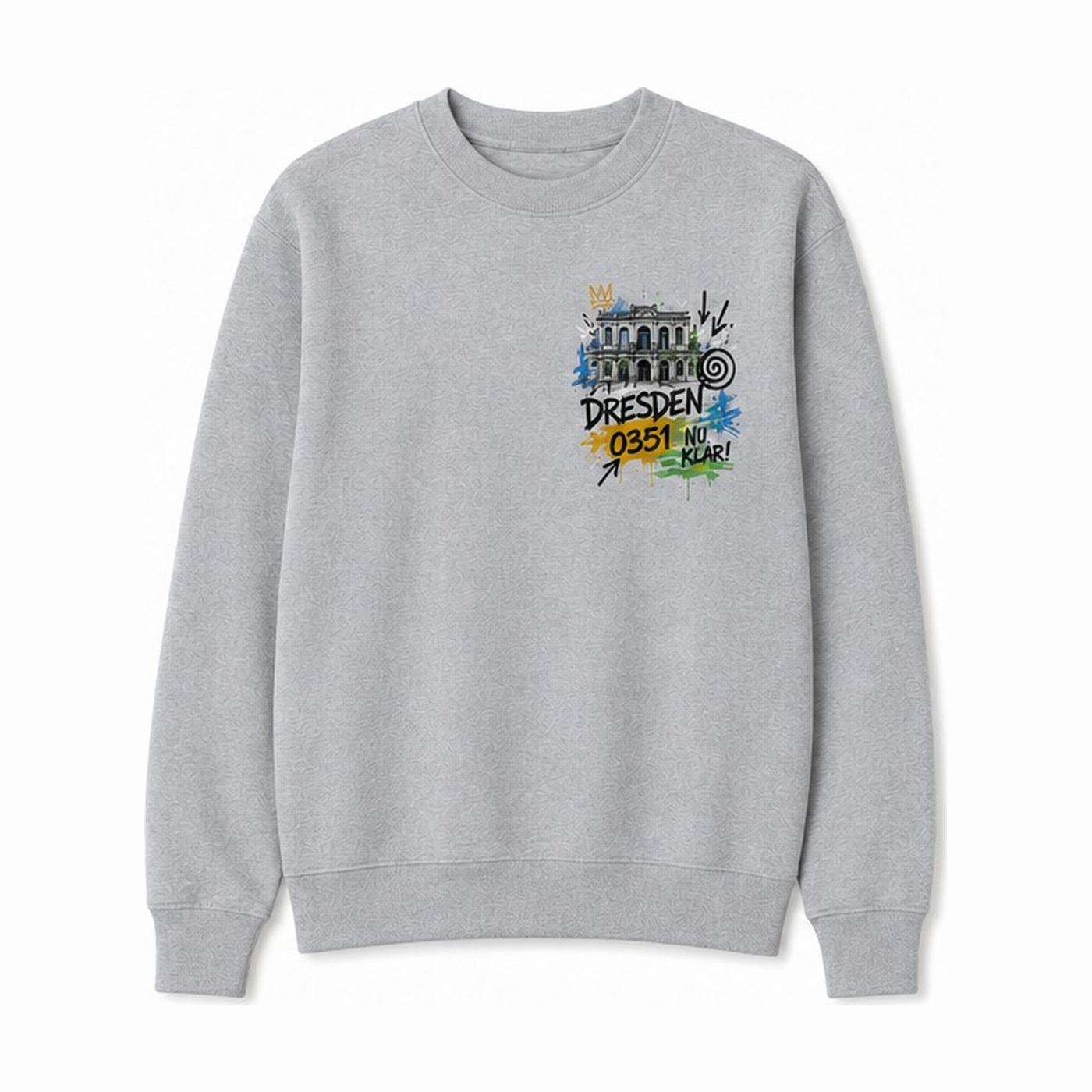 Neustadt Kunsthof Heavy Sweater Grau meliert, Vorderansicht