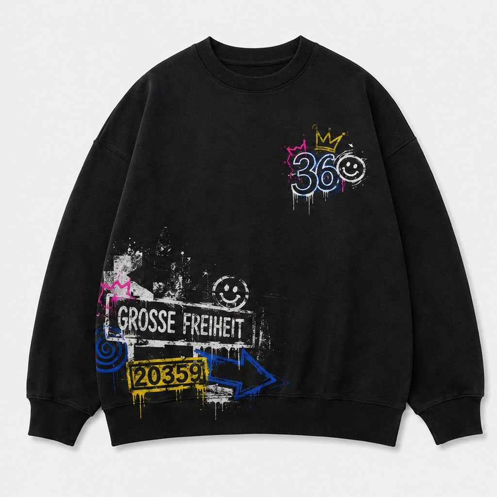Guitar Night 36 Sweater Schwarz, Vorderansicht
