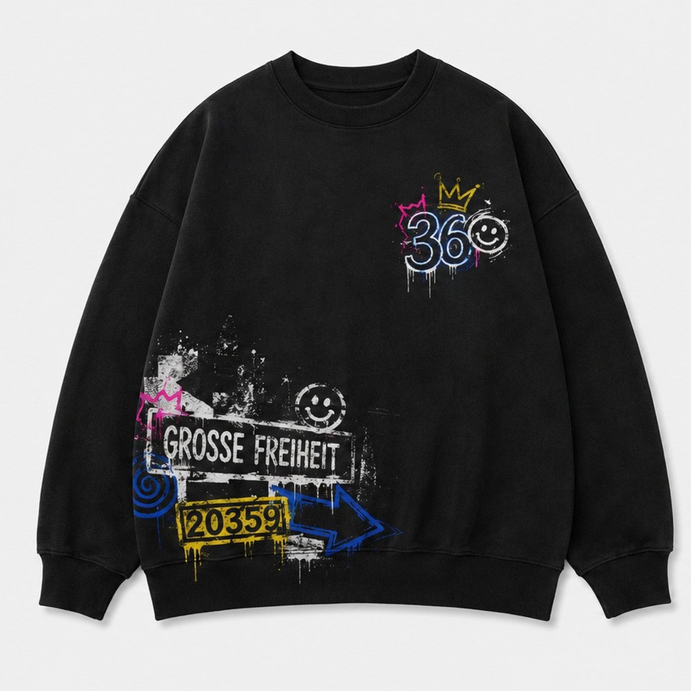 Guitar Night 36 Sweater Schwarz, Vorderansicht