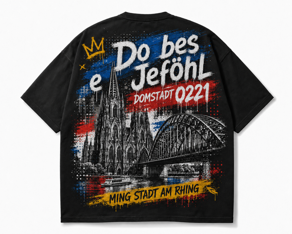 Domstadt Oversized T-Shirt Schwarz, Rückansicht mit Dom-Silhouette
