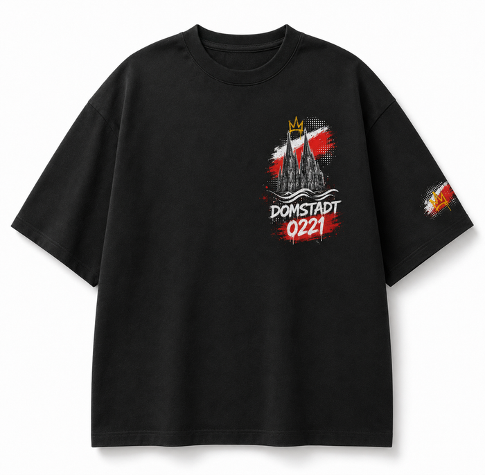 Domstadt Oversized T-Shirt Schwarz, Vorderansicht