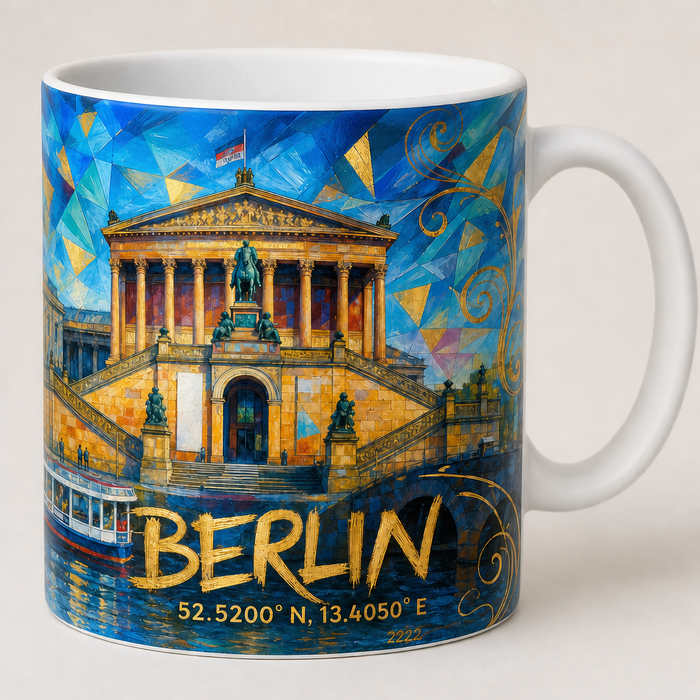 Museumsinsel Meisterwerk Tasse, Motiv-Seite mit Signatur