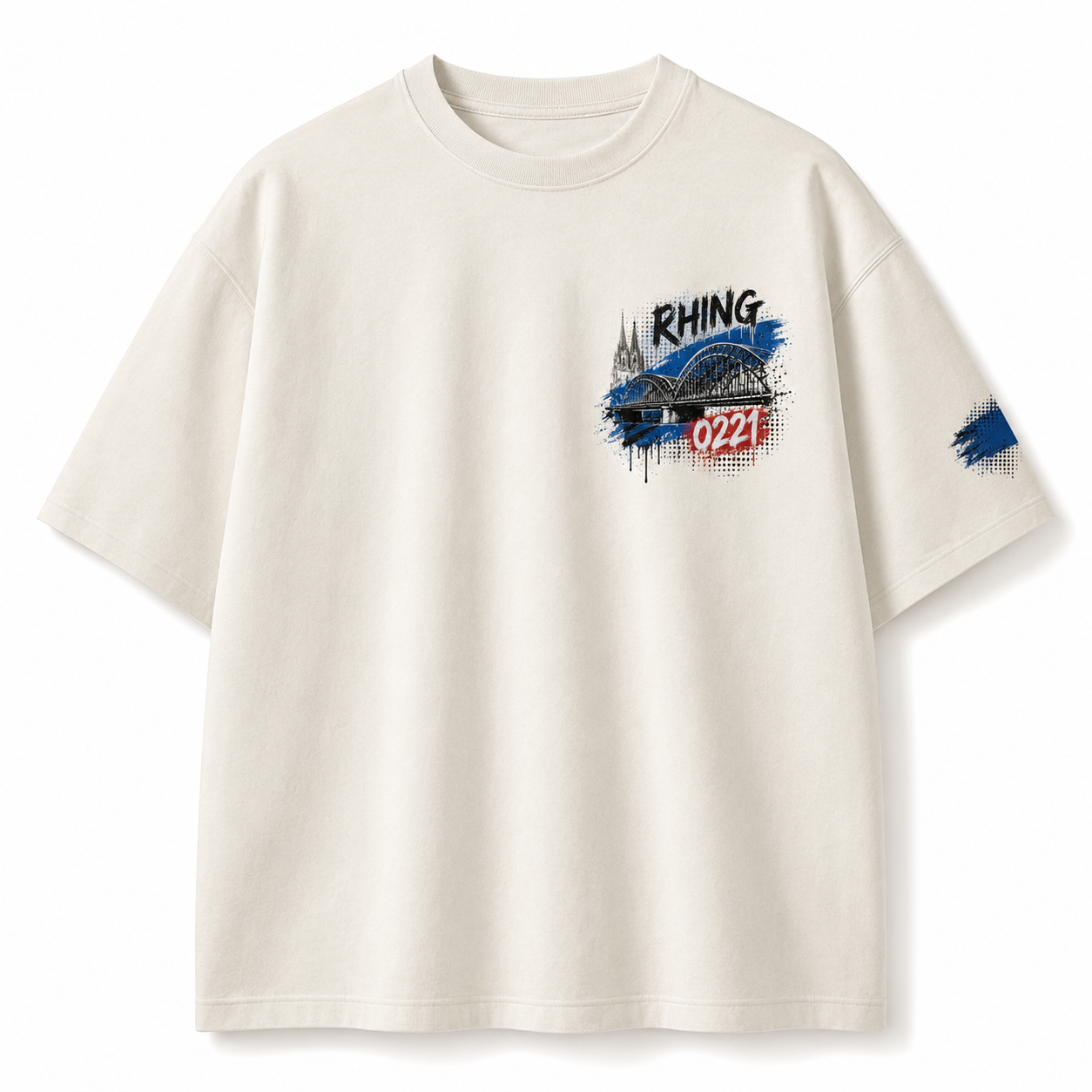 Ming Stadt am Rhing Oversized T-Shirt Natural, Vorderansicht