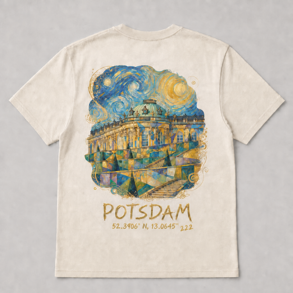 Sanssouci Meisterwerk T-Shirt Natural Raw, Rückansicht mit Signatur