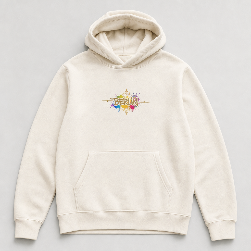 East Side Gallery Meisterwerk Hoodie Natural Raw, Vorderansicht