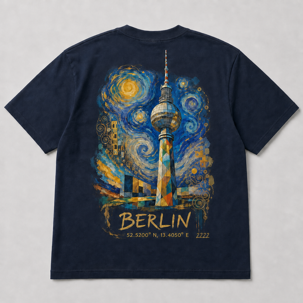 Fernsehturm Meisterwerk T-Shirt, Rückansicht mit Signatur