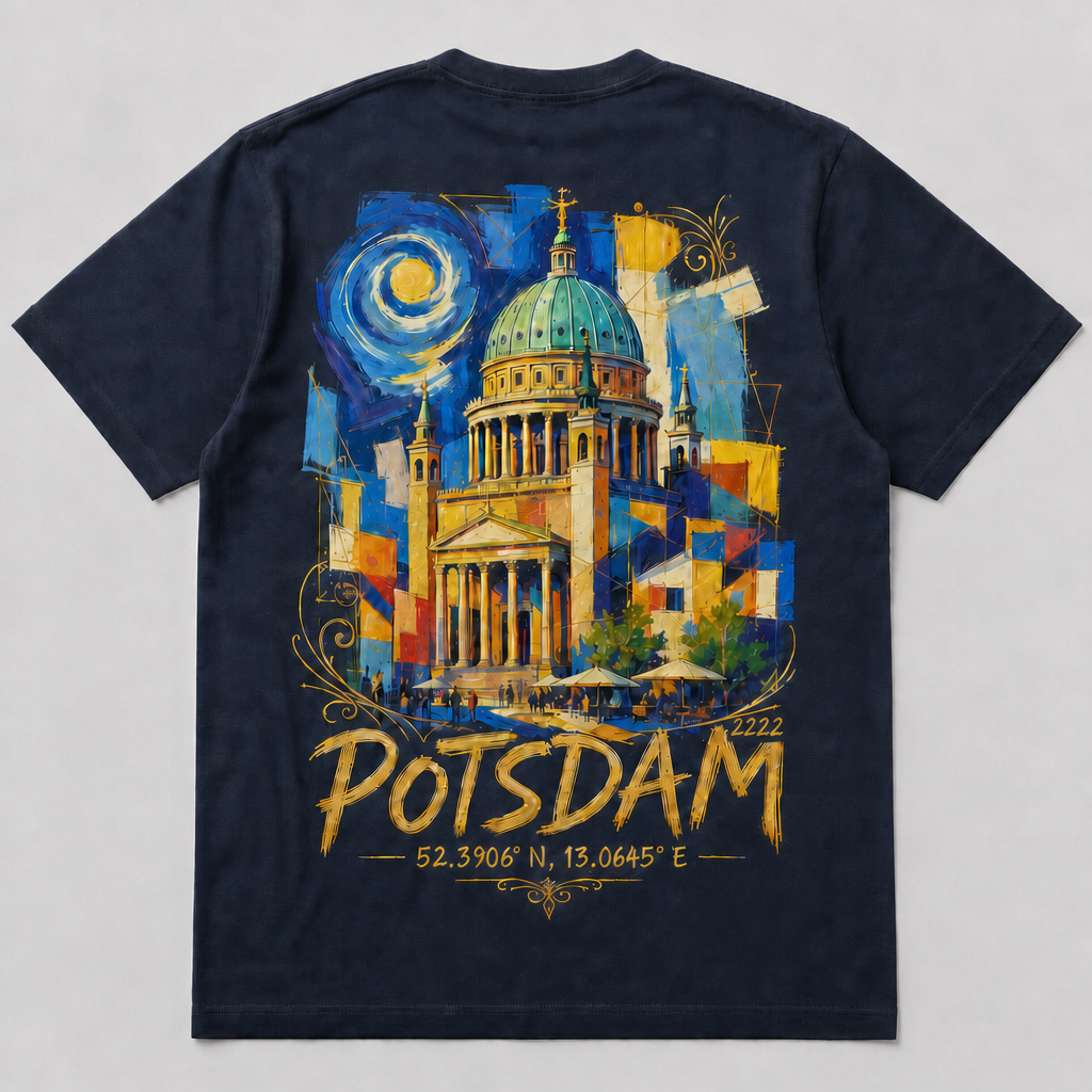 Nikolaikirche Meisterwerk T-Shirt, Rückansicht mit Signatur
