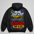 Meine Stadt im Pott Essen 0201 Dat is so Heavy Hoodie Essen schwarz Rückansicht