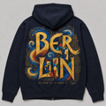 Stadtname Meisterwerk Zip-Hoodie, Rückansicht mit Signatur