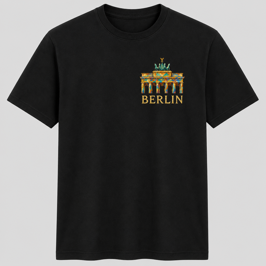 Brandenburger Tor Meisterwerk T-Shirt Black, Vorderansicht