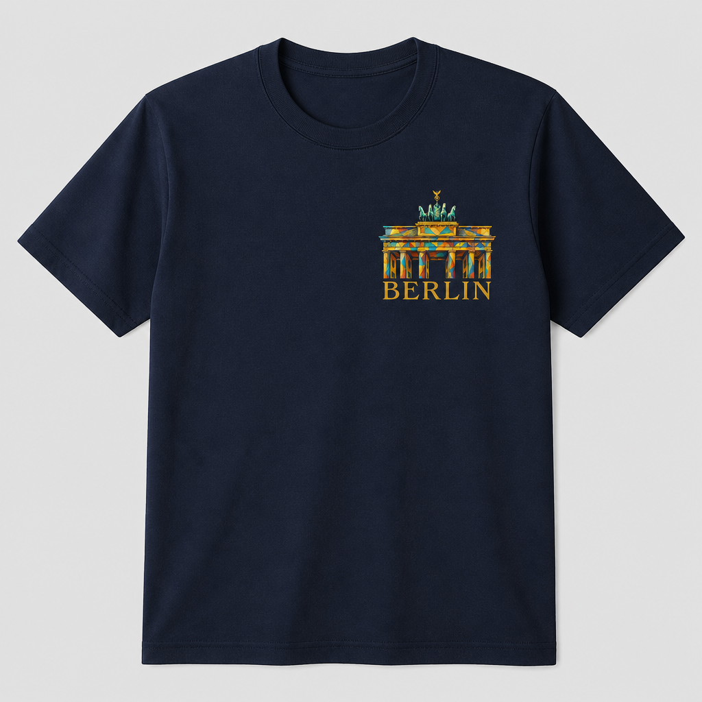 Brandenburger Tor Meisterwerk T-Shirt French Navy, Vorderansicht