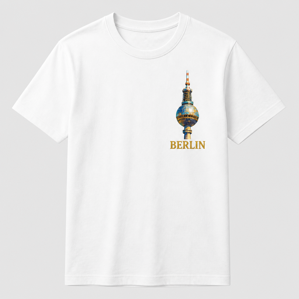 Fernsehturm Meisterwerk T-Shirt Berlin, Vorderansicht