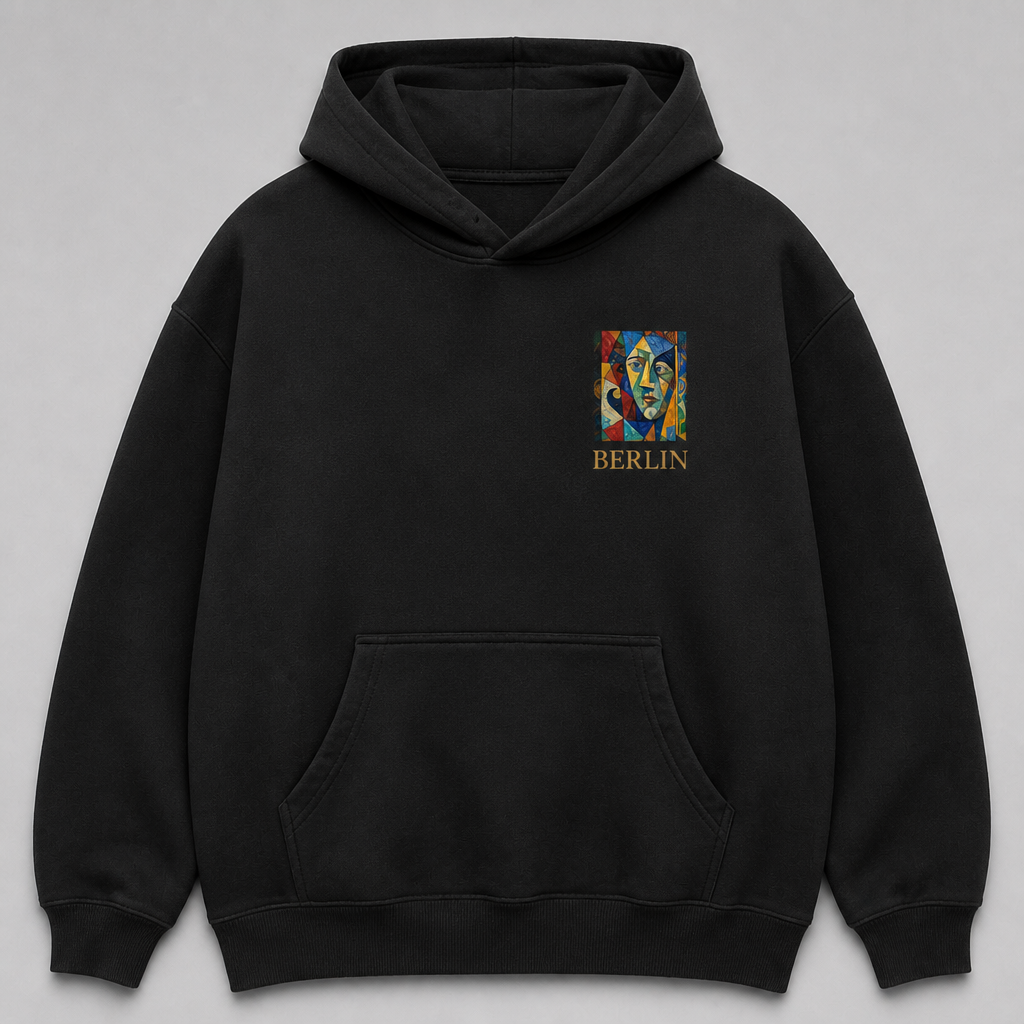 East Side Gallery Meisterwerk Hoodie Berlin Black, Vorderansicht