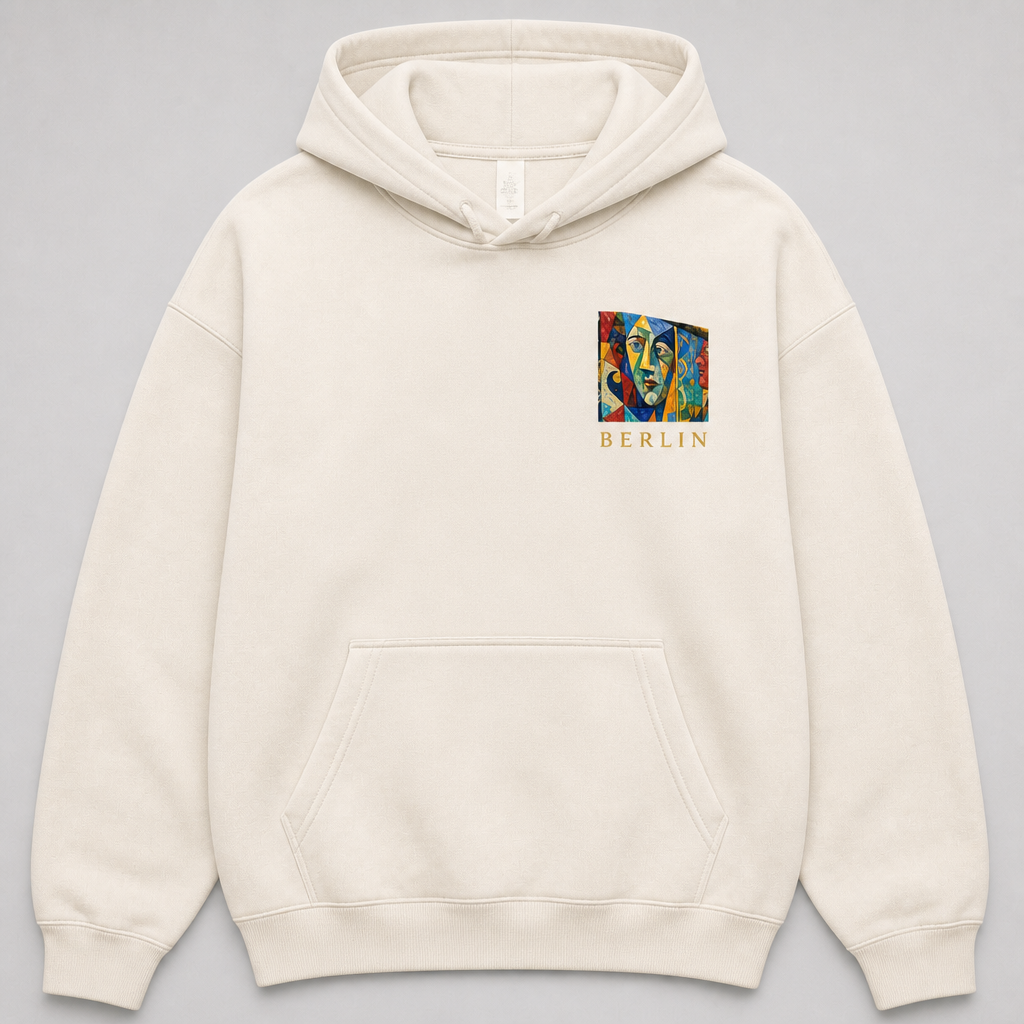 East Side Gallery Meisterwerk Hoodie Berlin Natural Raw, Vorderansicht