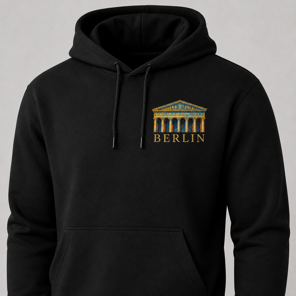 Museumsinsel Meisterwerk Hoodie Berlin, Vorderansicht
