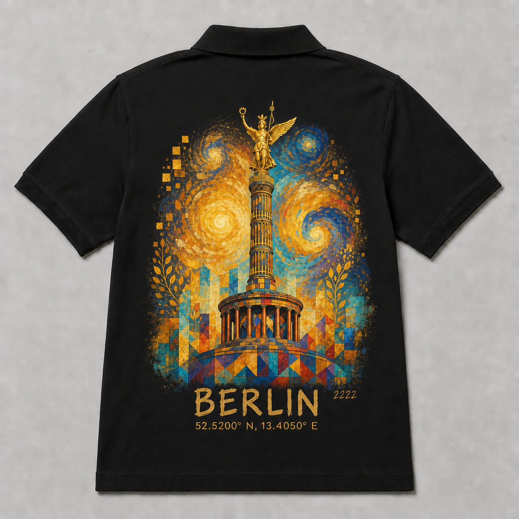 Siegessäule Meisterwerk Polo Berlin Black, Rückansicht