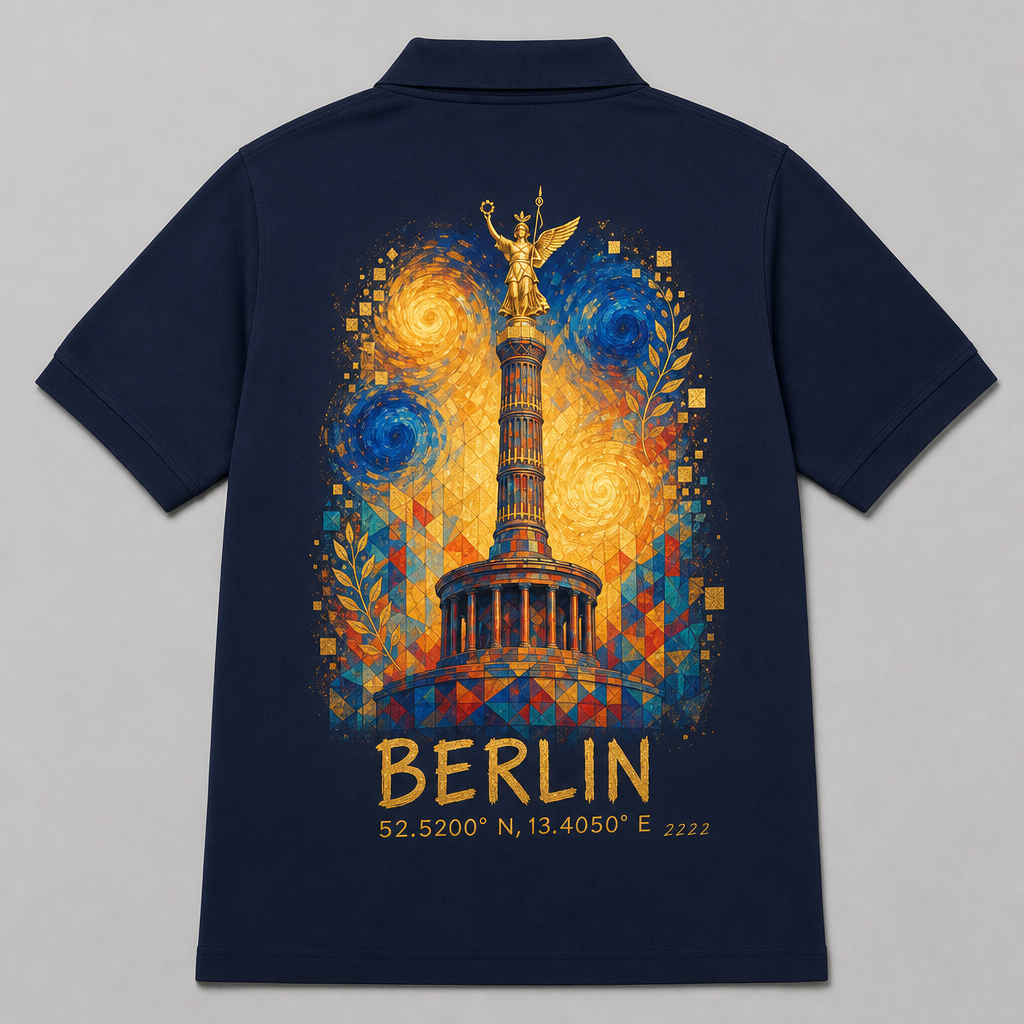 Siegessäule Meisterwerk Polo Berlin French Navy, Rückansicht