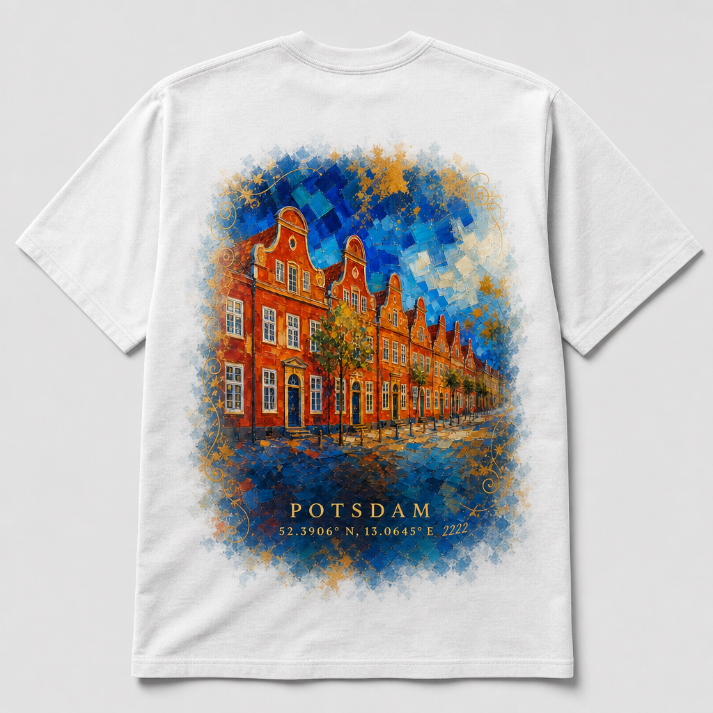 Holländisches Viertel Meisterwerk T-Shirt Potsdam, Rückansicht
