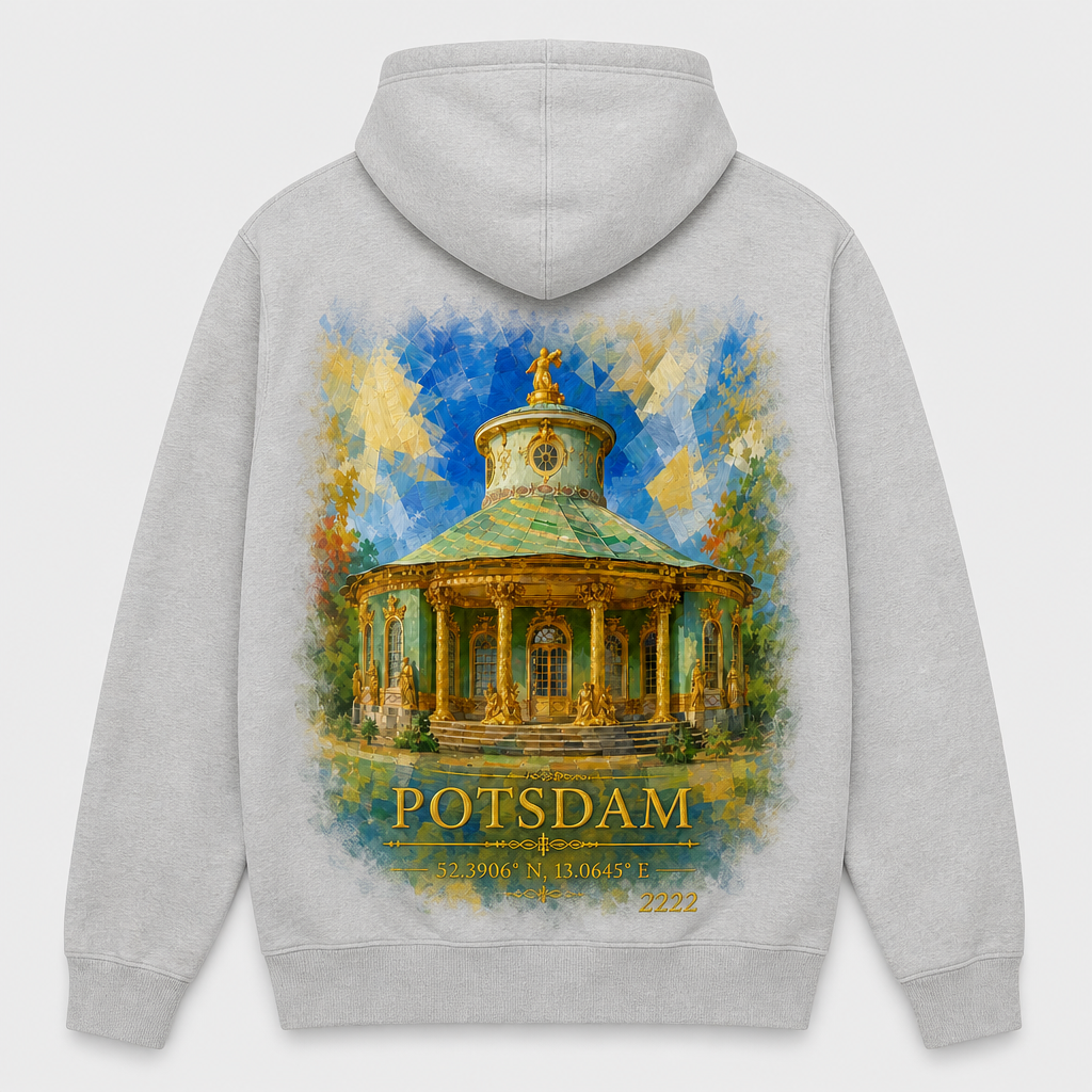 Chinesisches Haus Meisterwerk Zip-Hoodie Potsdam, Rückansicht