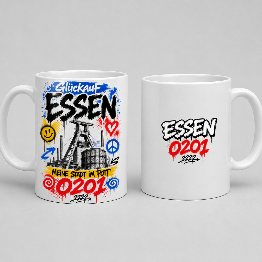 Zollverein Glückauf Essen 0201 Tasse beidseitig bedruckt