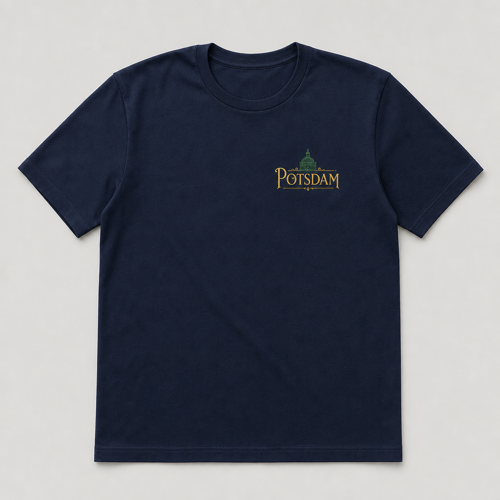 Nikolaikirche Meisterwerk T-Shirt French Navy, Vorderansicht