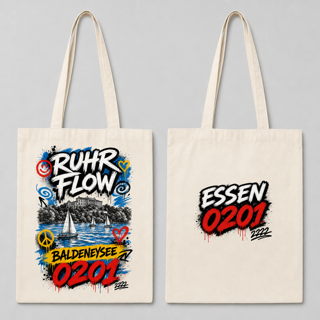 Ruhr Flow Baldeneysee 0201 Tragetasche Greta beidseitig bedruckt