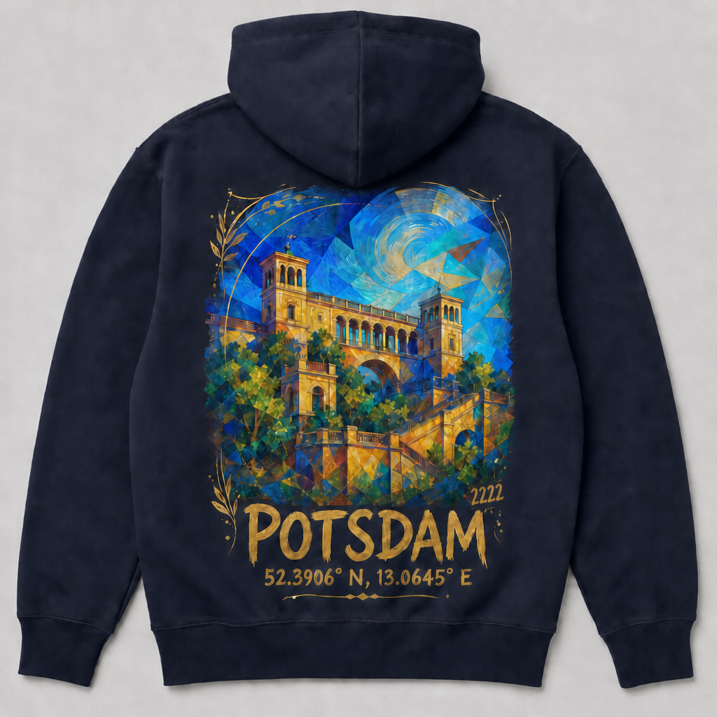 Belvedere Pfingstberg Meisterwerk Hoodie, Rückansicht mit Signatur