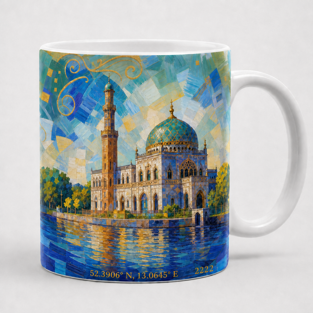 Dampfmaschinenhaus Meisterwerk Tasse, Motiv-Seite mit Signatur