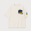 Alex 030 Oversized T-Shirt Natural, Vorderansicht mit Brustprint