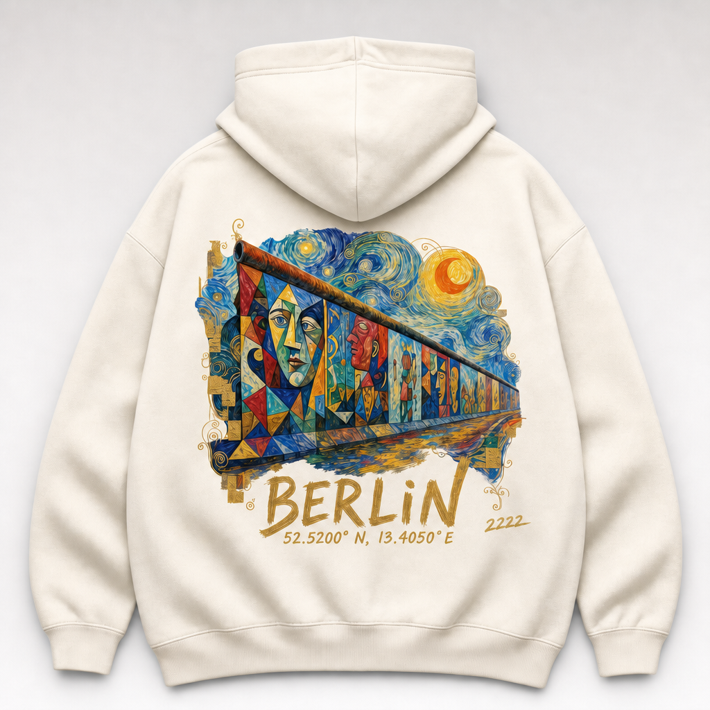 East Side Gallery Meisterwerk Hoodie, Rückansicht mit Signatur