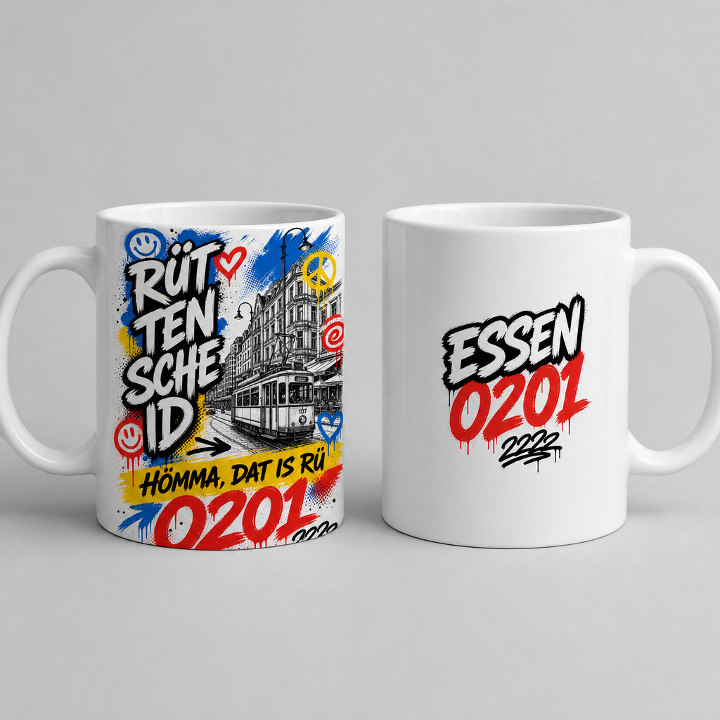 Rüttenscheid Hömma dat is Rü 0201 Tasse beidseitig bedruckt