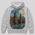 Oberbaumbrücke Meisterwerk Zip-Hoodie, Rückansicht mit Signatur