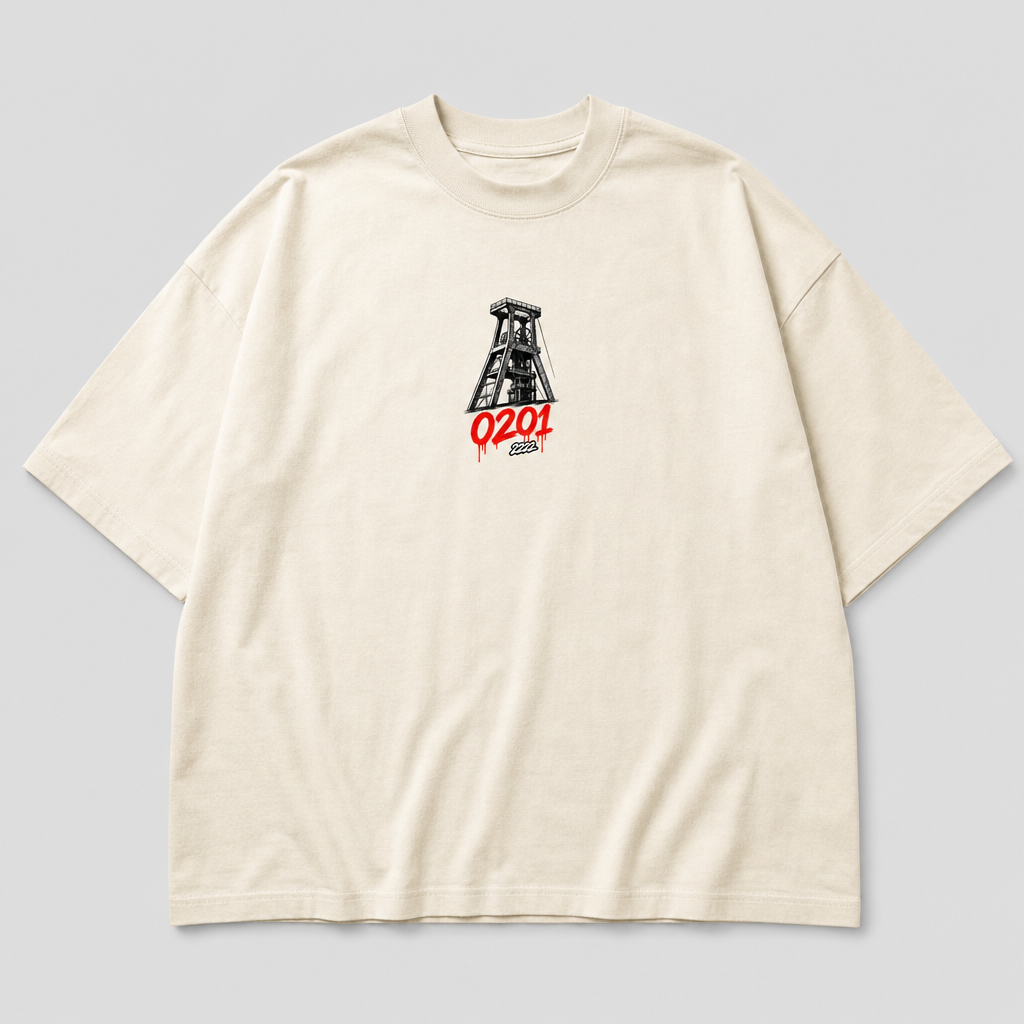 Wir sind Pott Oversized T-Shirt Essen Natural Vorderansicht mit Brustdruck