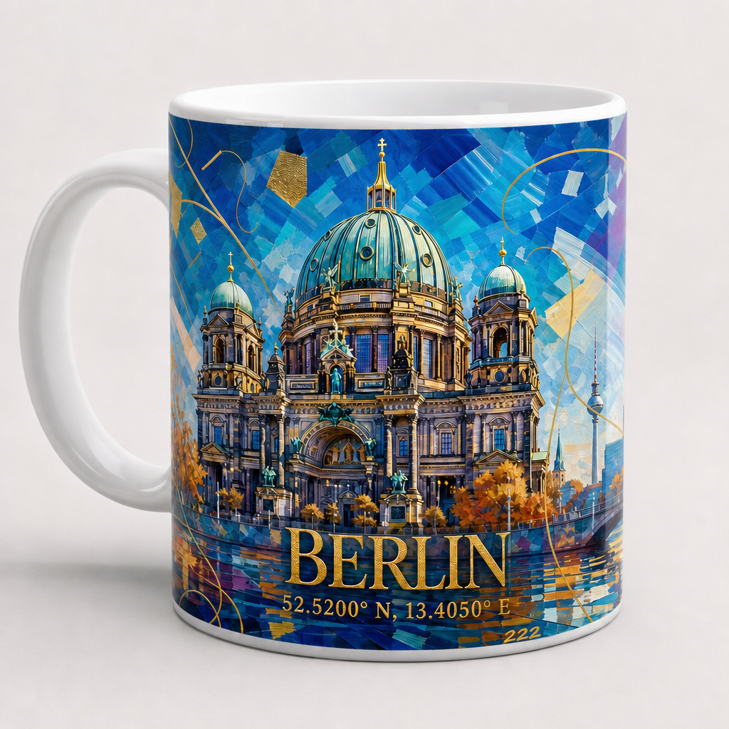 Berliner Dom Meisterwerk Tasse, Motiv-Seite mit Signatur