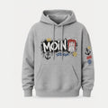 Alster Michel Hoodie Grau meliert, Vorderansicht mit MOIN-Print