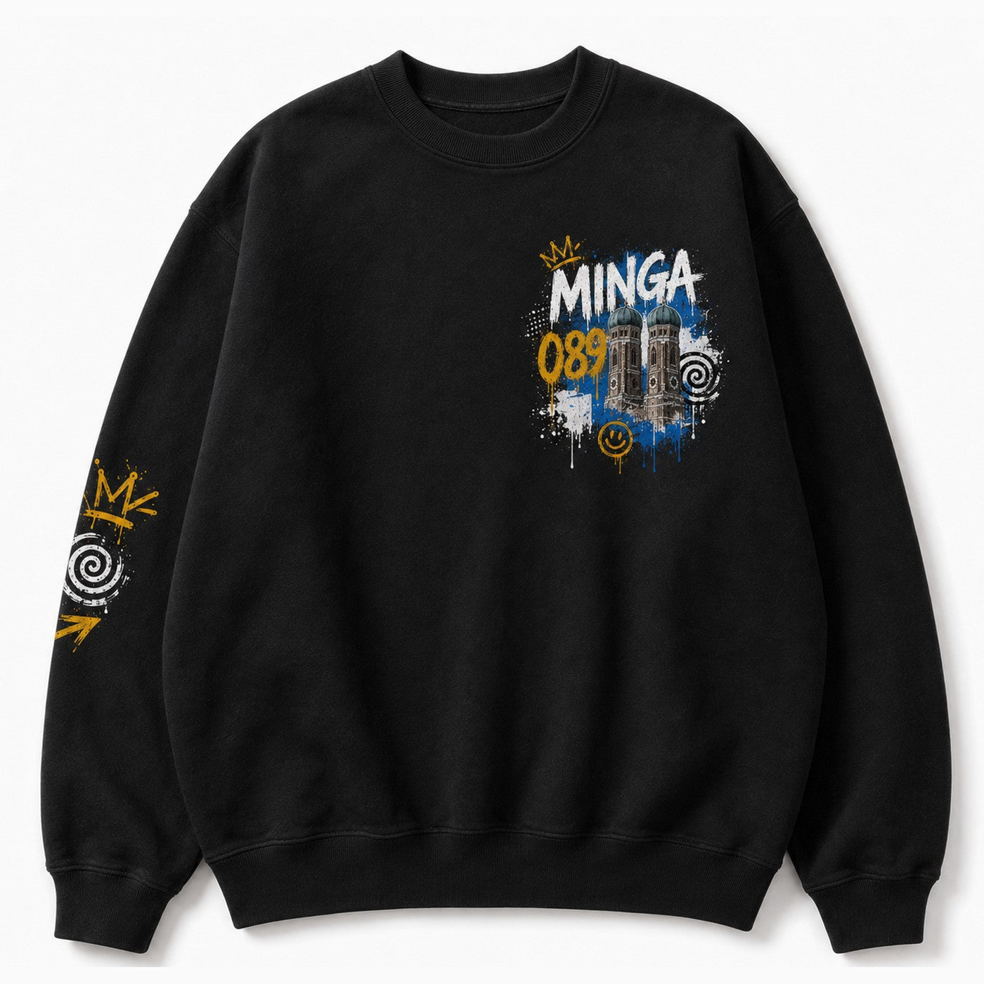 Frauenkirche Minga Oversized T-Shirt Schwarz, Vorderansicht