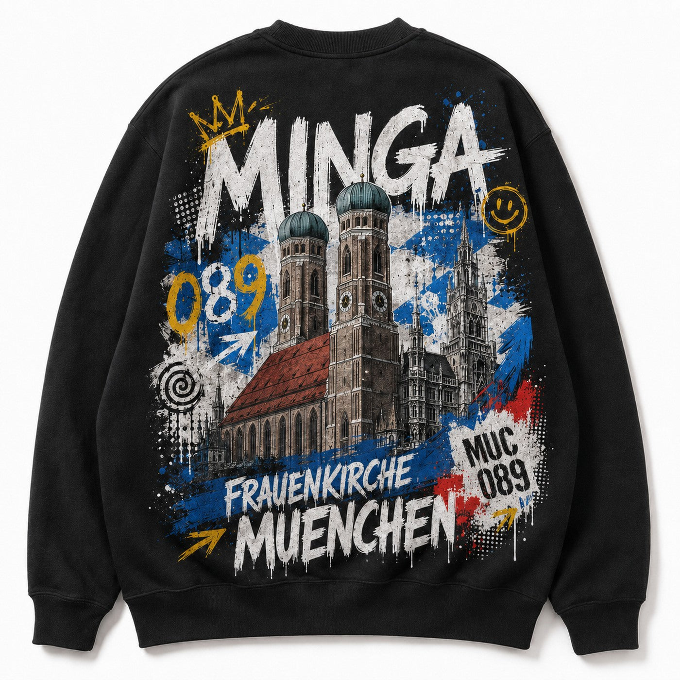 Frauenkirche Minga Oversized T-Shirt Schwarz, Rückansicht mit Frauenkirche