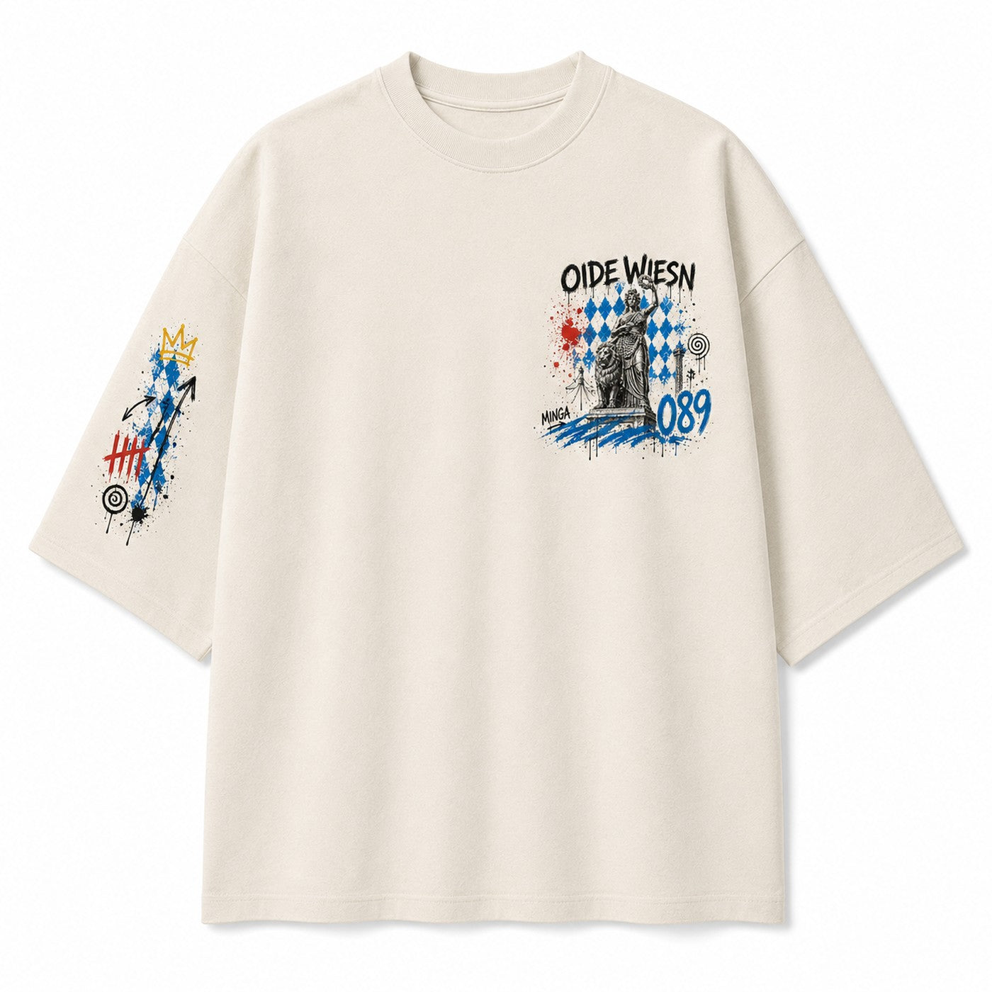 Oide Wiesn Raute Hoodie Schwarz, Vorderansicht