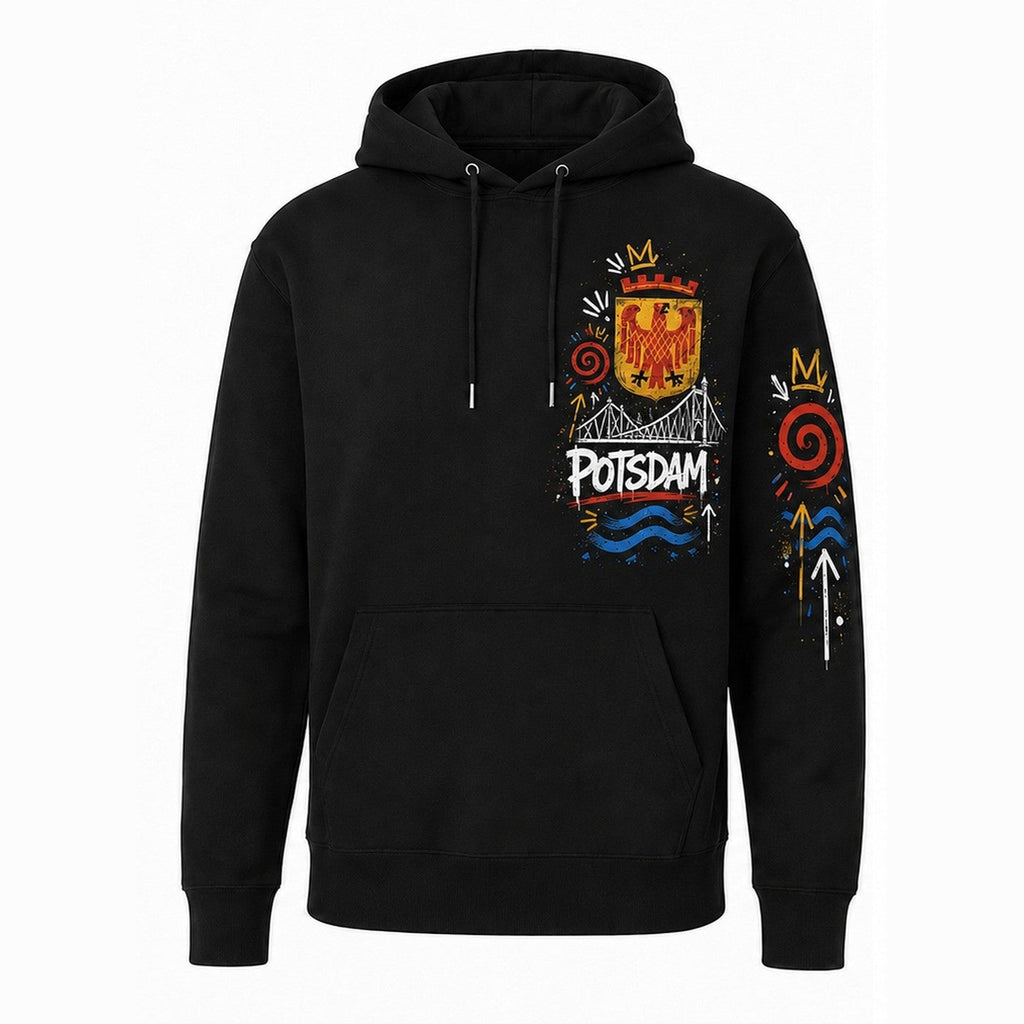 Glienicker Brücke Hoodie Schwarz, Vorderansicht