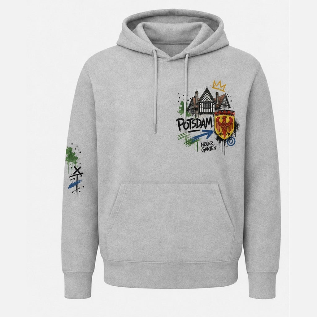 Cecilienhof Hoodie Grau meliert, Vorderansicht